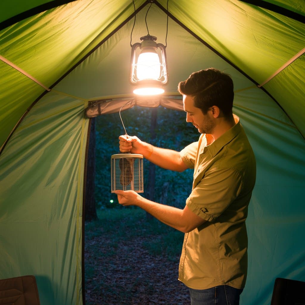 How to use a bug zapper in a tent
