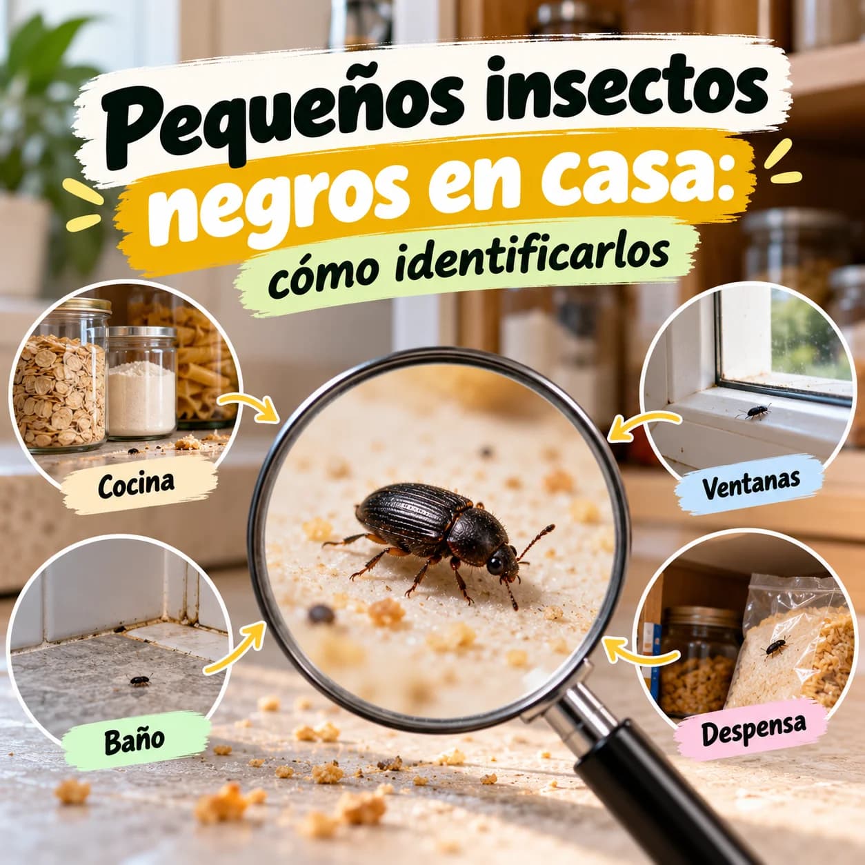 Pequeños insectos negros en casa: cómo identificarlos