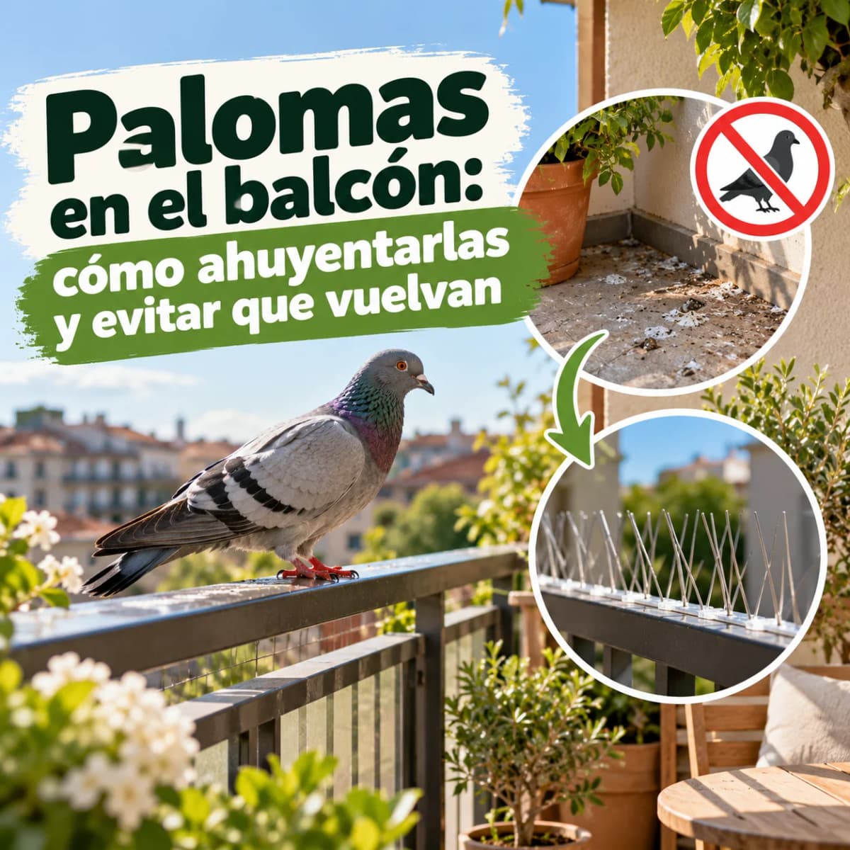 Palomas en el balcón: cómo ahuyentarlas y evitar que vuelvan