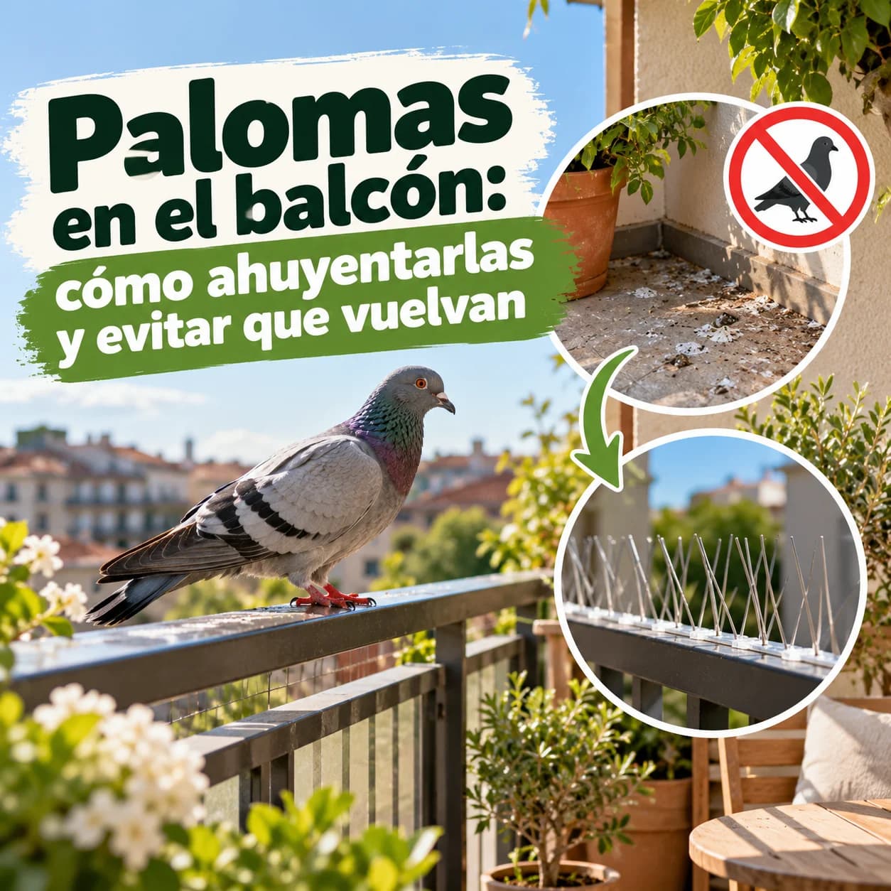 Palomas en el balcón: cómo ahuyentarlas y evitar que vuelvan