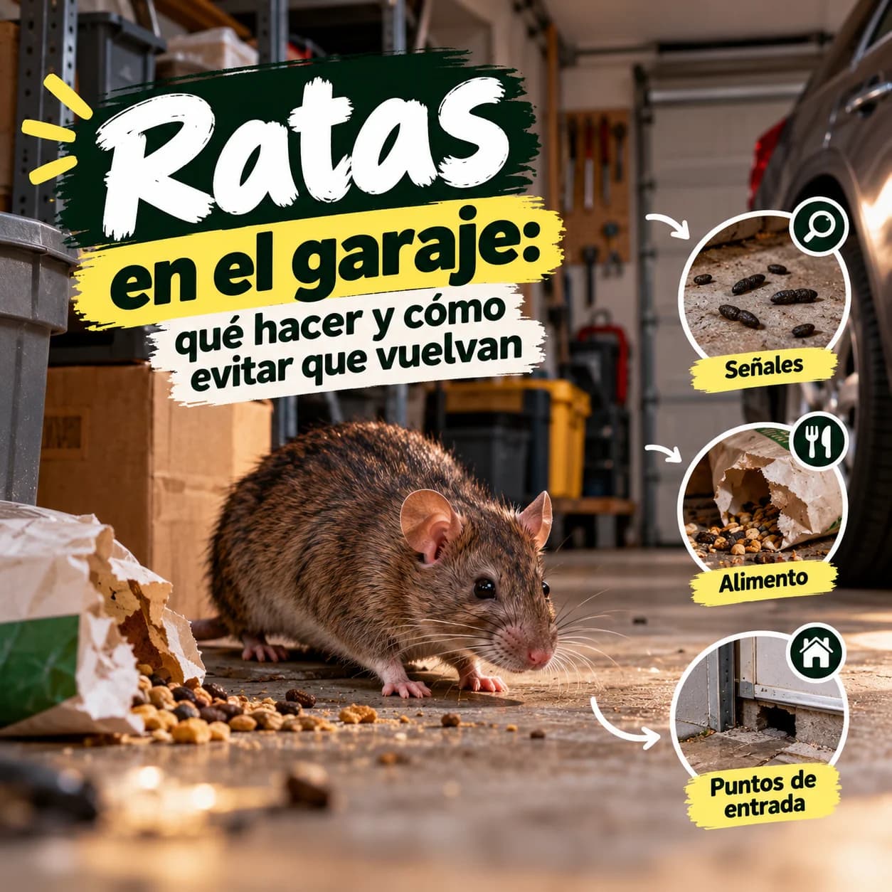 Ratas en el garaje: qué hacer y cómo evitar que vuelvan