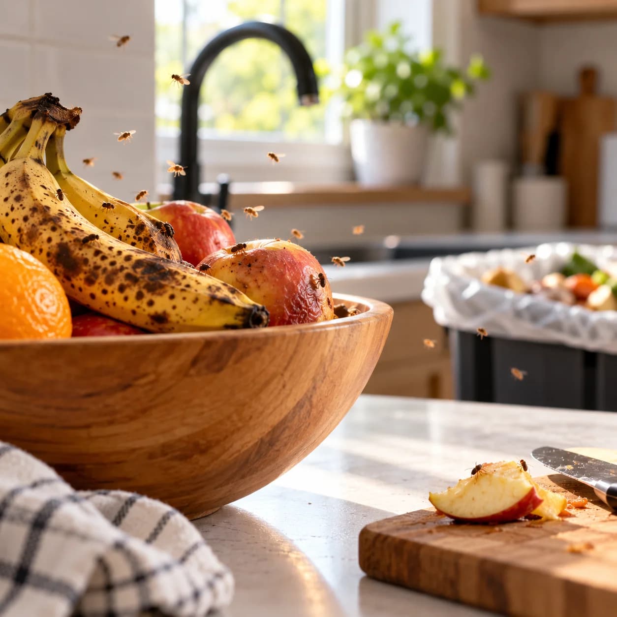 Moucherons dans la cuisine : d’où viennent-ils et comment s’en débarrasser ?
