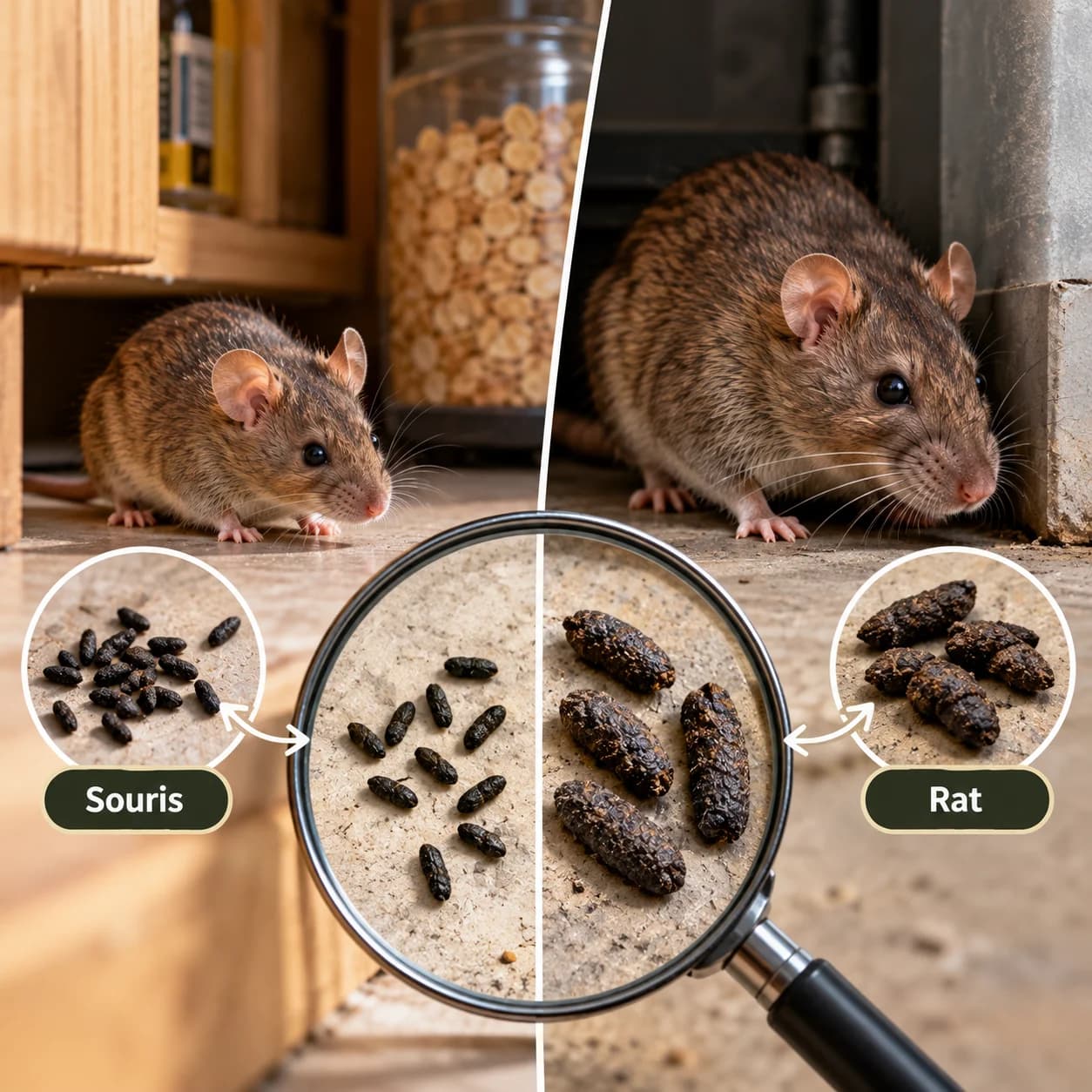 Crottes de souris ou de rat : comment les reconnaître ?