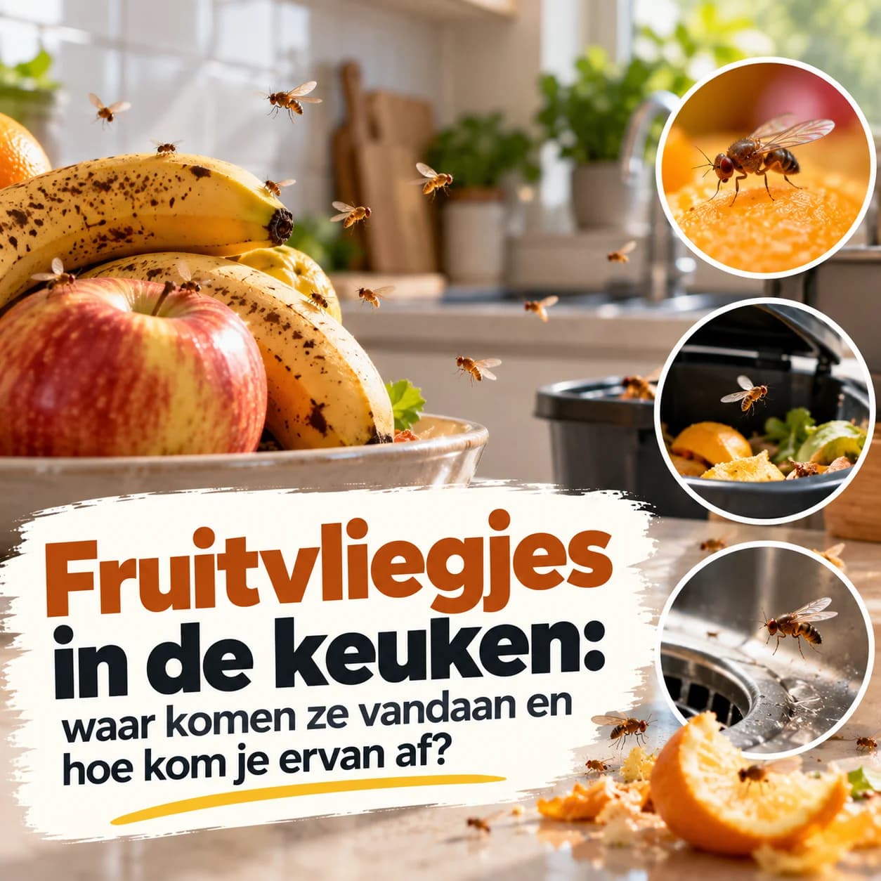 Fruitvliegjes in de keuken: waar komen ze vandaan en hoe kom je ervan af?