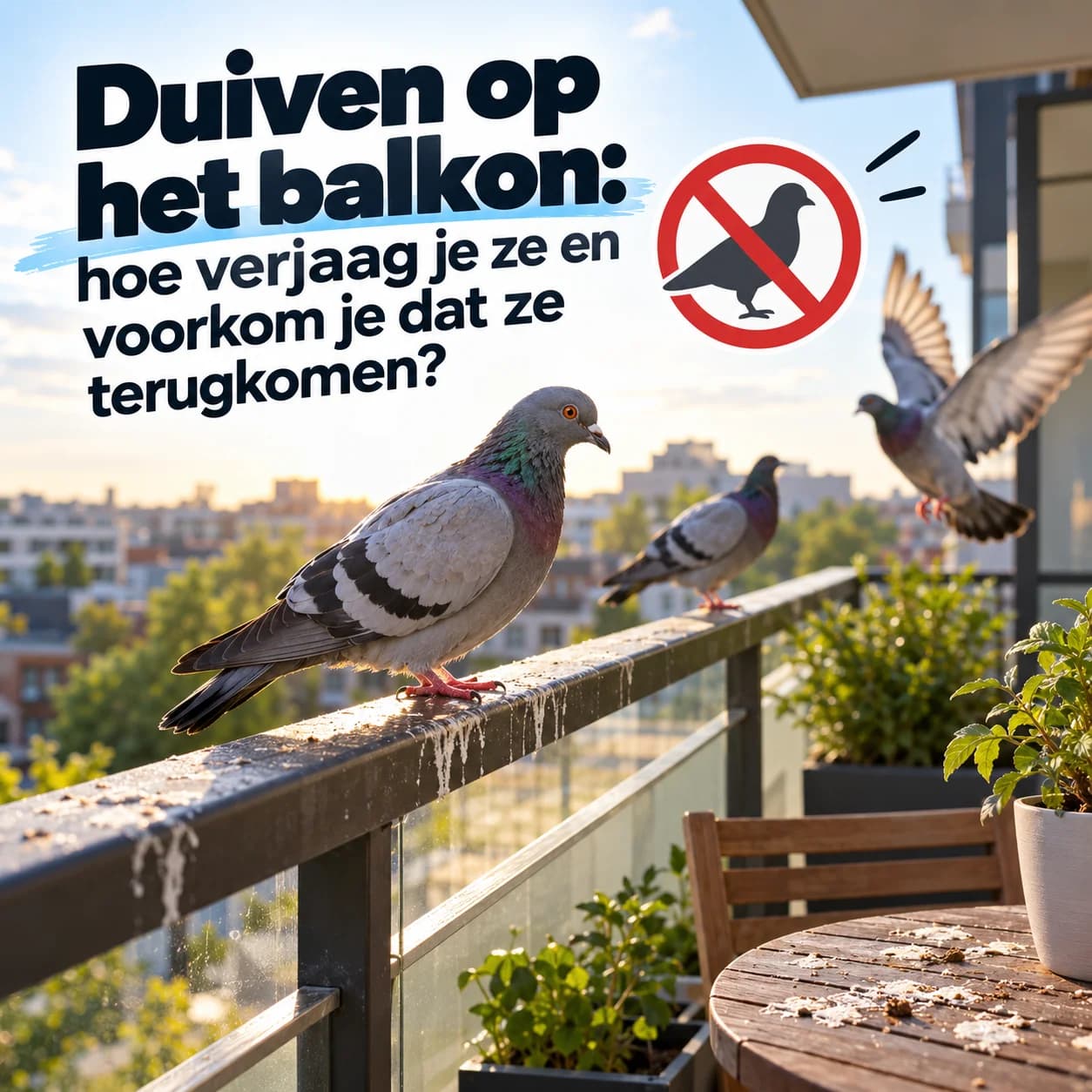Duiven op het balkon: hoe verjaag je ze en voorkom je dat ze terugkomen?