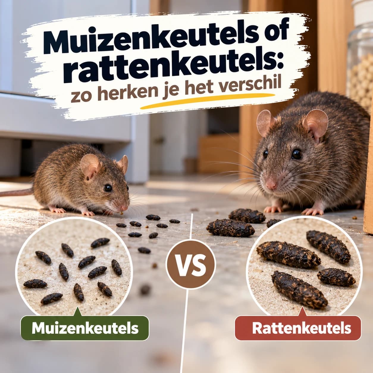 Muizenkeutels of rattenkeutels: hoe herken je het verschil?