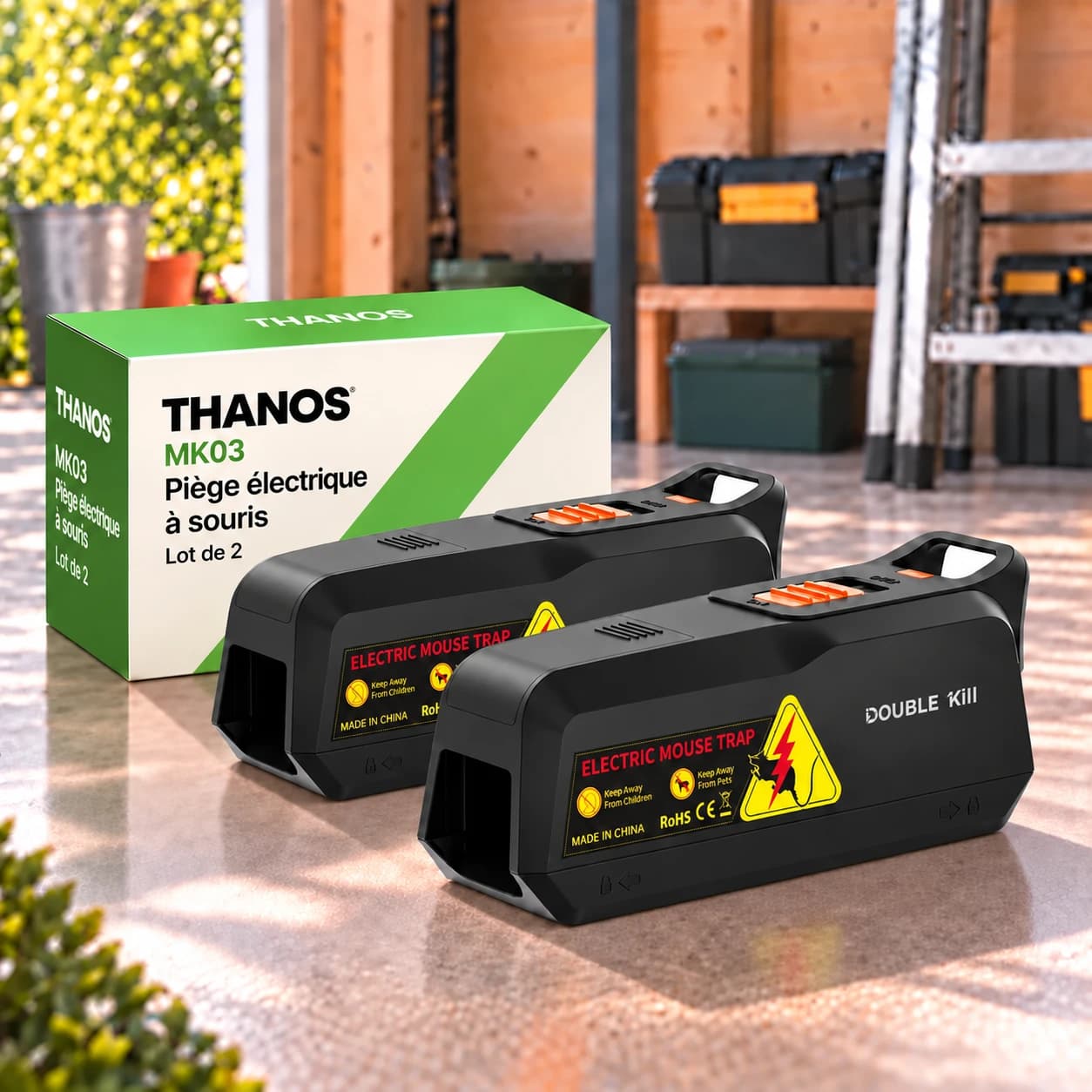 THANOS MK03 Pièges électriques à souris — lot de 2