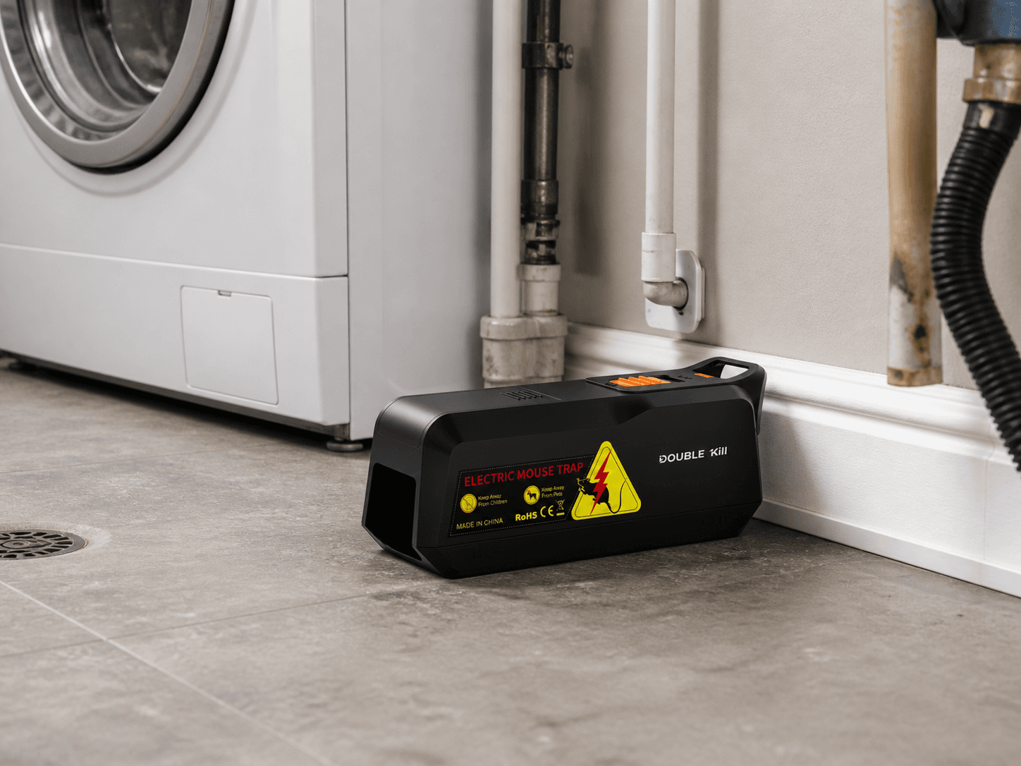 Electric Mouse Trap positioned in a utility room