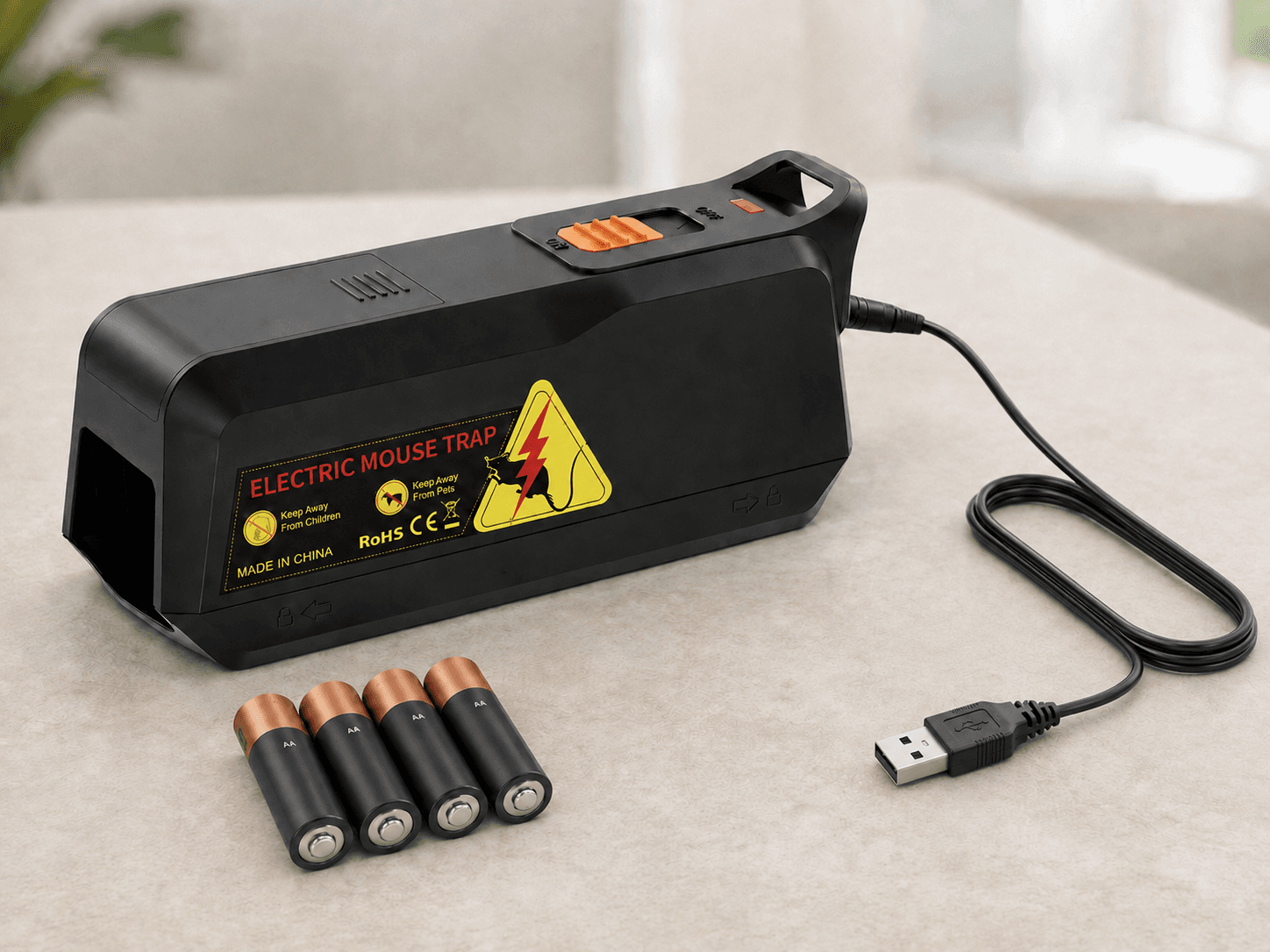 THANOS MK03 Elektrische Mausefalle – Betrieb mit AA-Batterien oder USB-Stromquelle
