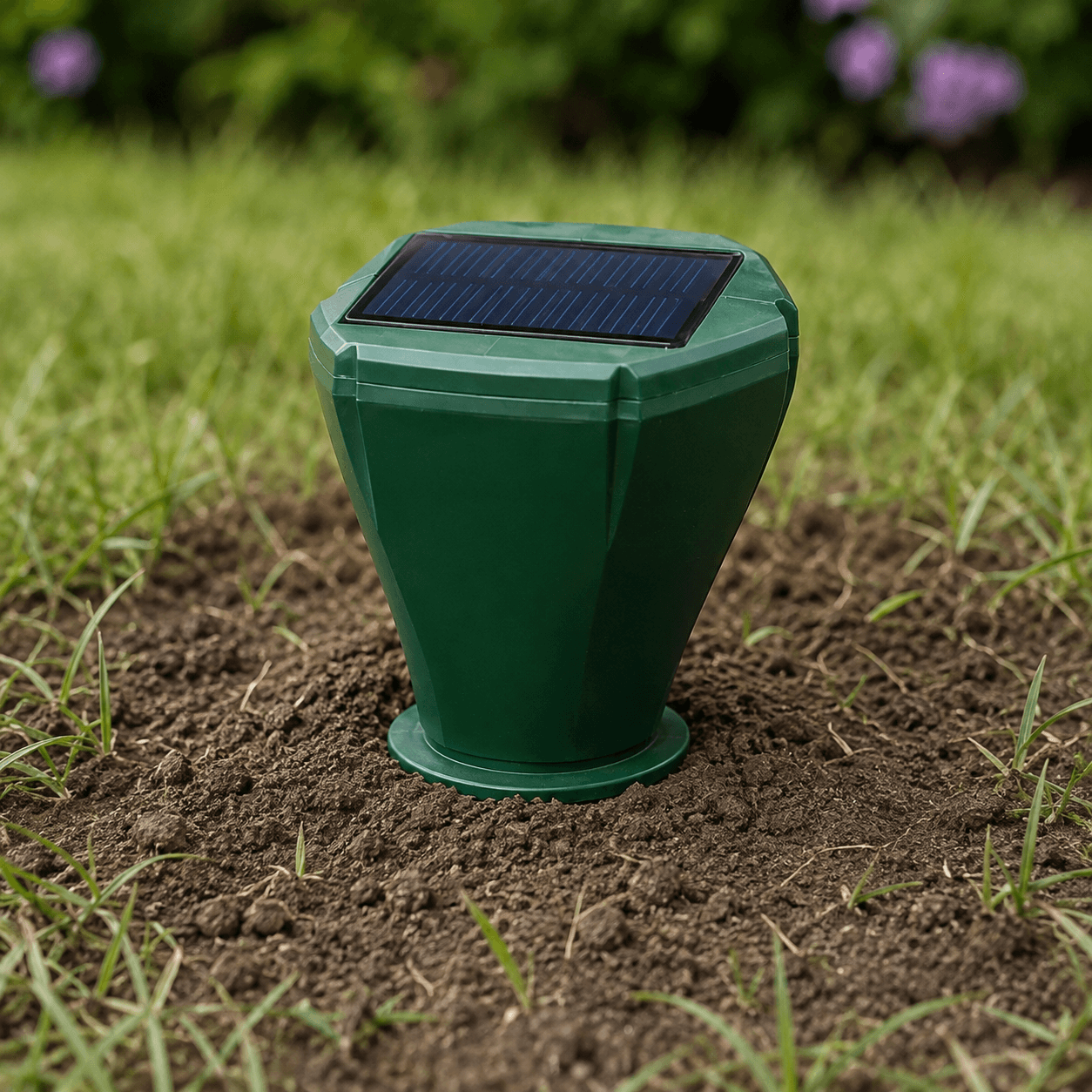 AR08M installed deeply with the complete screw-auger stake below the soil