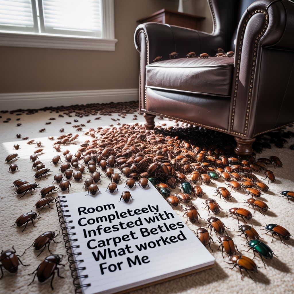 Room completely infested with carpet beetles – what worked for me